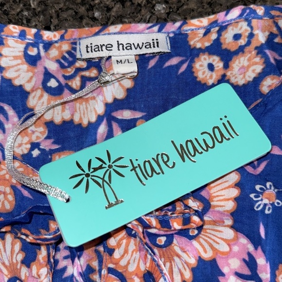 NWT Tiare Hawaii Front Tie Tropical Print Mini Dress - Picture 10 of 11